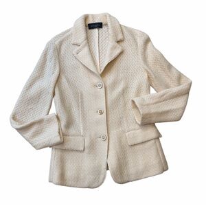 Piazza Sempione Cream Knit Blazer
